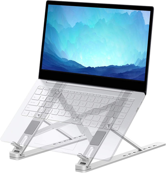 Foldable Laptop Stand,Adjustable Aluminum Computer Stand Ergonomic Laptop Riser Portable Laptop Stand for Desk Cooling Holder Macbook Pro Stand,Laptop Stands Compatible with All 6-18” Laptop Tablet