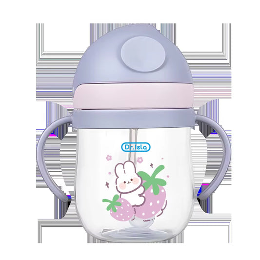 250Ml Baby Feeding Cup with Straw Children Learn Feeding Drinking Bottle Animal Design Kids Training Cup with Straw BPA Free